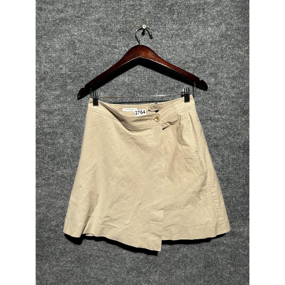 Cutter & Buck Skirt Womens 4 Beige Twill Wrap Geometric Pockets Stretch Casual